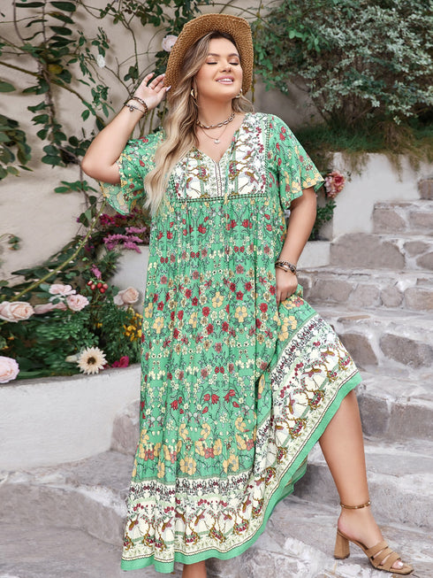 plus-size-floral-tie-neck-flutter-sleeve-maxi-dress-1 OhSoStyled - Sophia's Style-6